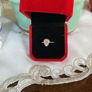 1.35 Carat Pear Cut Bezel Set Moissanite Solitaire Ring